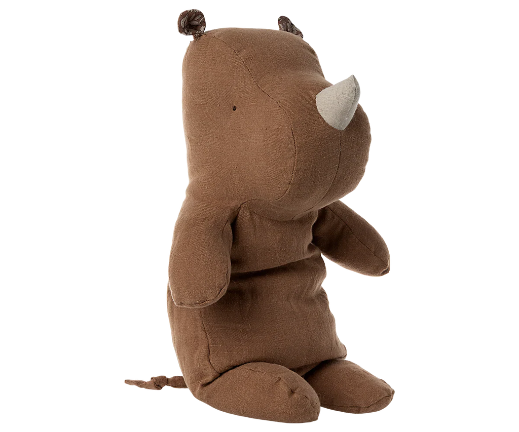Peluche Rhinocéros, Taille moyenne - Chocolat