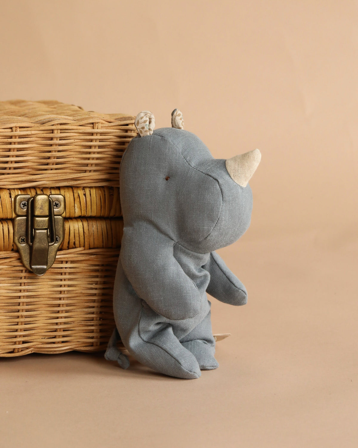 Peluche rhinocéros, petite - Bleu poussière
