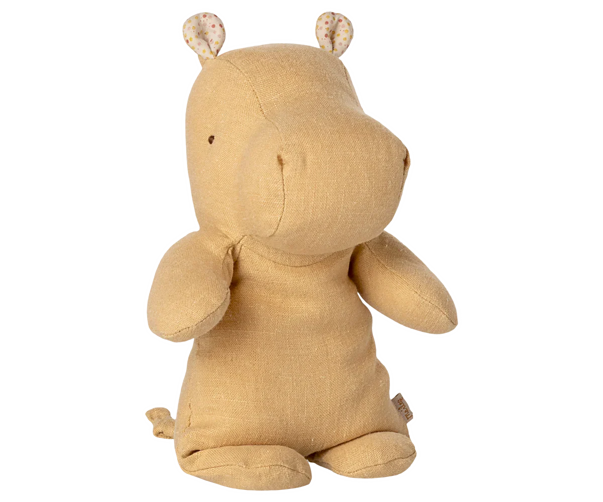 Hippo en peluche, petit – jaune crème