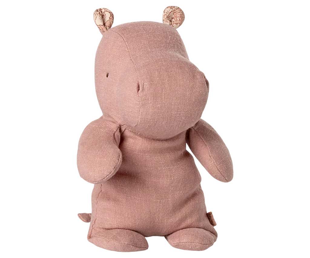 Hippo en peluche, petit - Rose