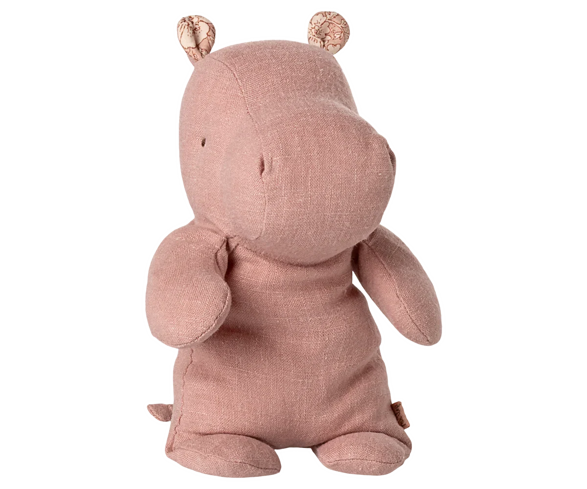 Hippo en peluche, petit - Rose