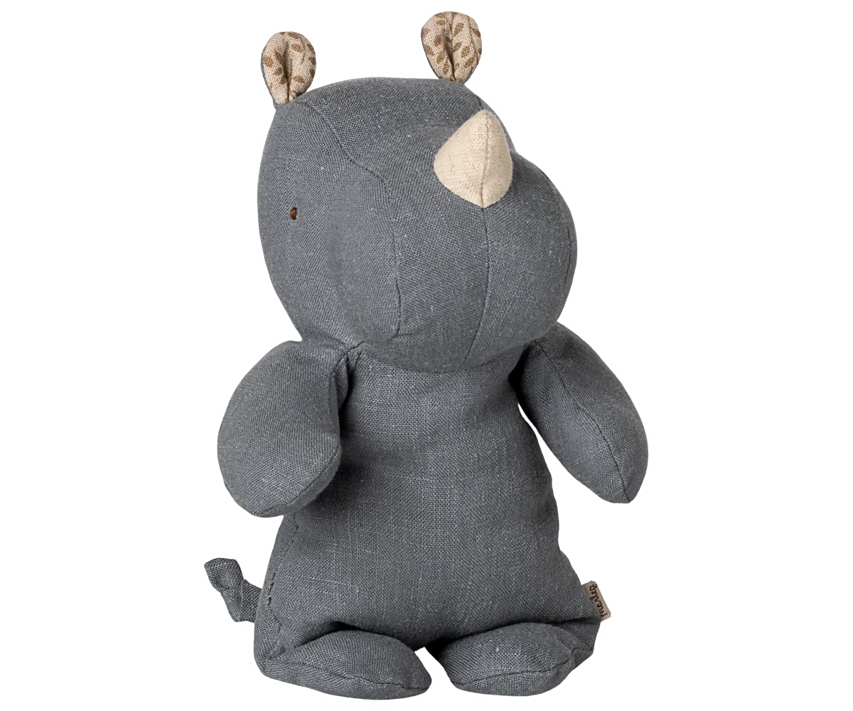 Peluche rhinocéros, petite - Bleu poussière